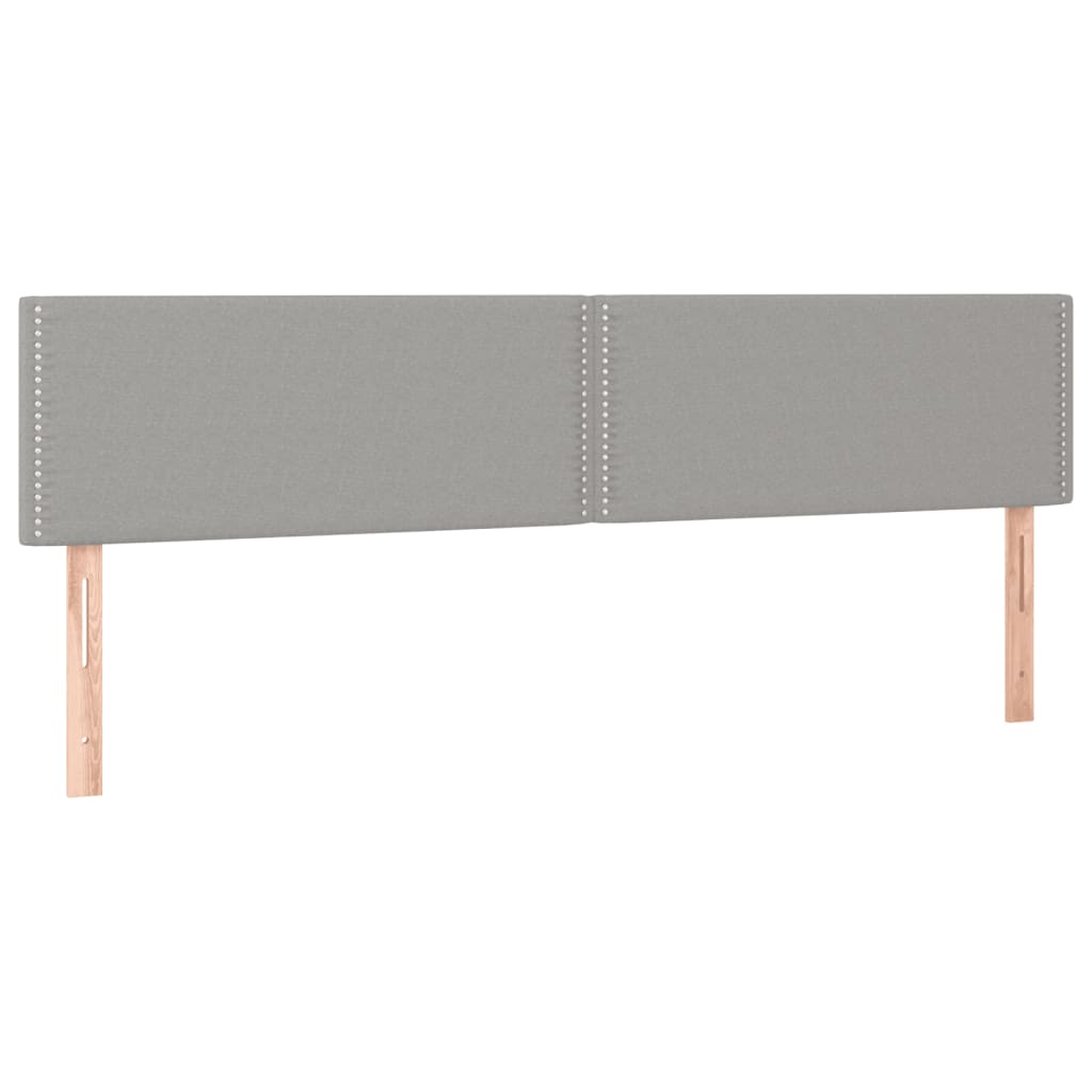 Cama box spring c/ colchão e LED 180x200 cm tecido cinza-claro