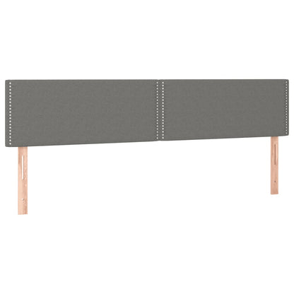 Cama box spring c/ colchão e LED 180x200 cm tecido cinza-escuro