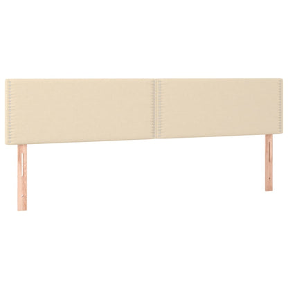 Cama box spring c/ colchão e LED 200x200 cm tecido cor creme