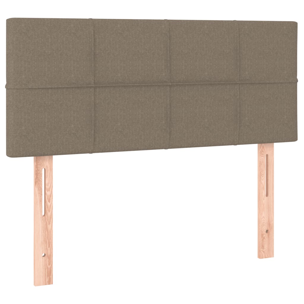 Cama box spring colchão/LED 100x200cm tecido cinza-acastanhado