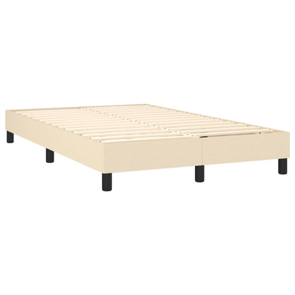 Cama box spring c/ colchão e LED 120x200 cm tecido cor creme