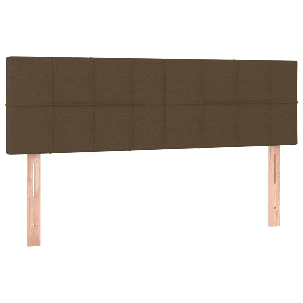 Cama box spring c/ colchão/LED 140x190cm tecido castanho-escuro