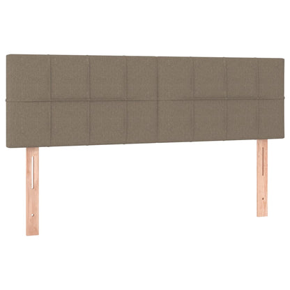 Cama box spring colchão/LED 140x200 cm tecido cinza-acastanhado