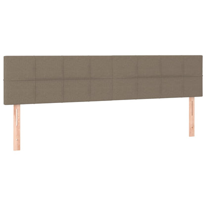 Cama box spring colchão/LED 160x200 cm tecido cinza-acastanhado