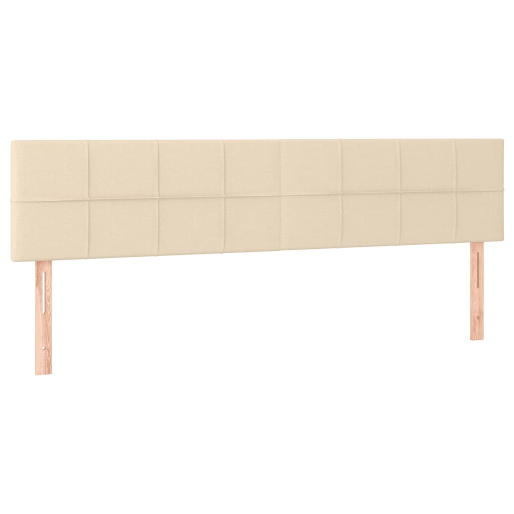 Cama box spring c/ colchão e LED 160x200 cm tecido cor creme