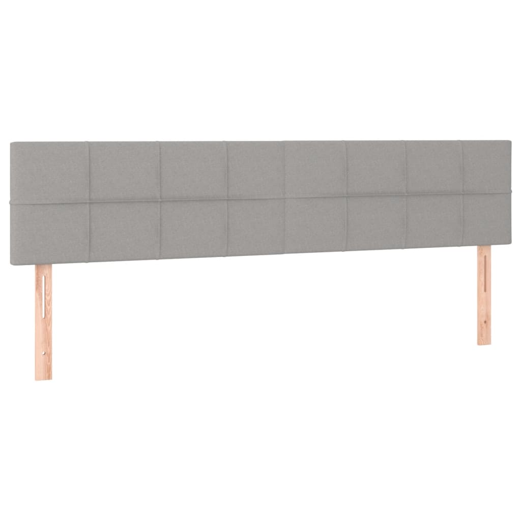 Cama box spring c/ colchão e LED 180x200 cm tecido cinza-claro