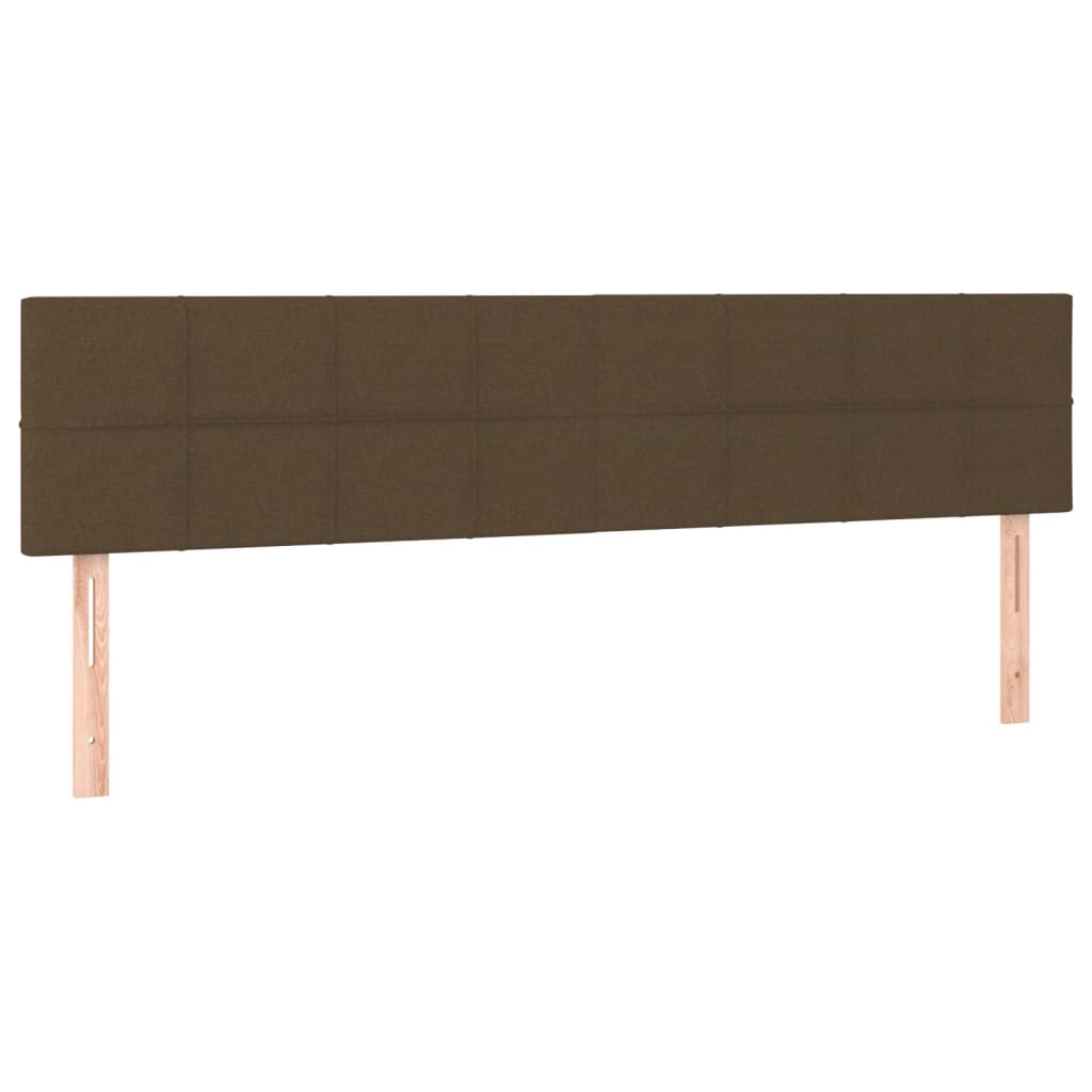 Cama box spring c/ colchão/LED 200x200cm tecido castanho-escuro