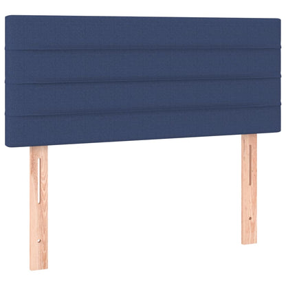 Cama box spring c/ colchão e LED 80x200 cm tecido azul