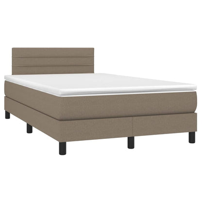 Cama box spring colchão/LED 120x200cm tecido cinza-acastanhado