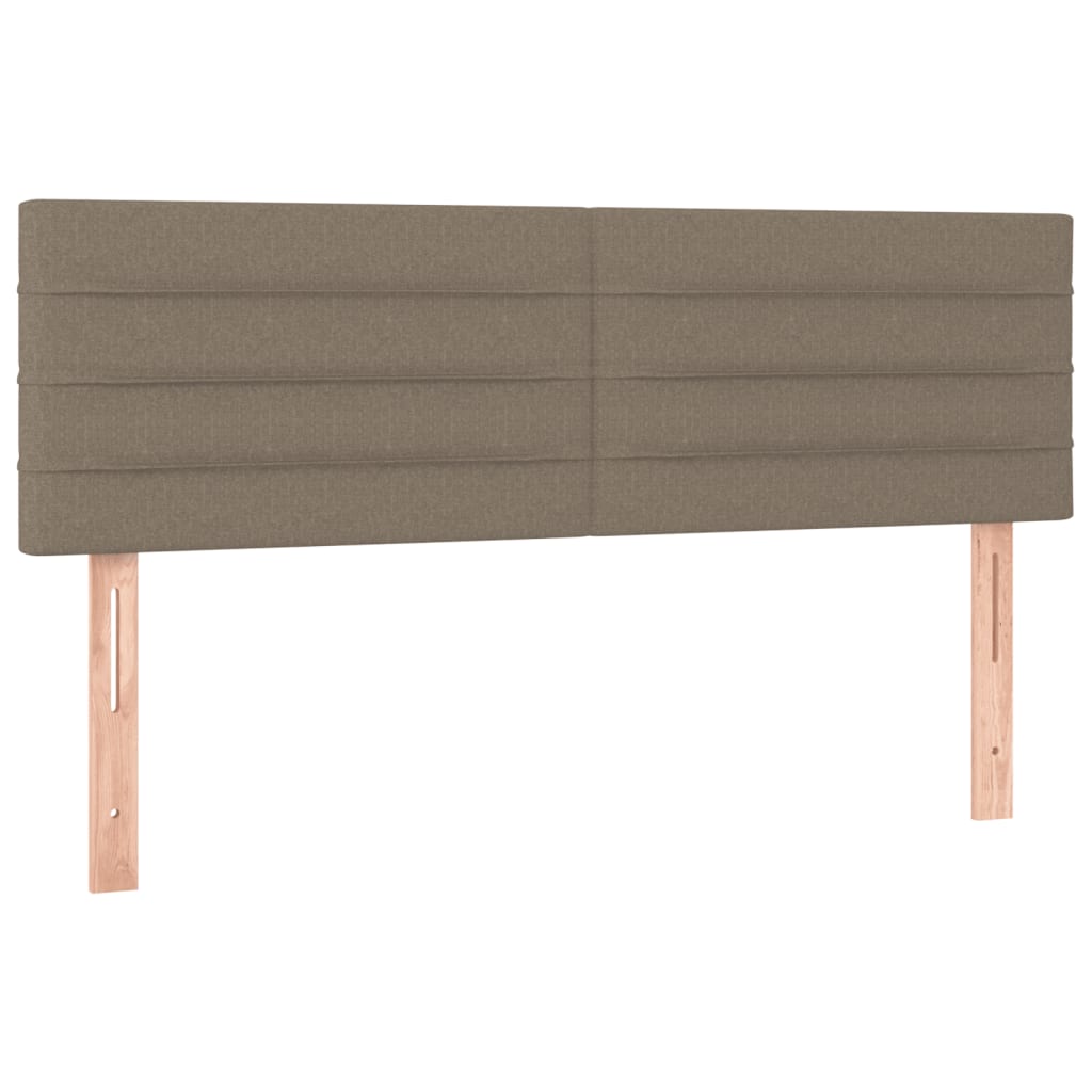 Cama box spring colchão/LED 140x190cm tecido cinza-acastanhado