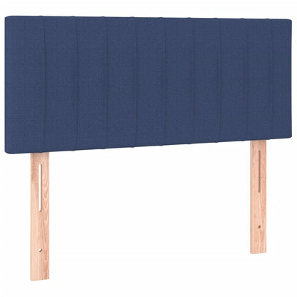 Cama box spring c/ colchão e LED 90x190 cm tecido azul