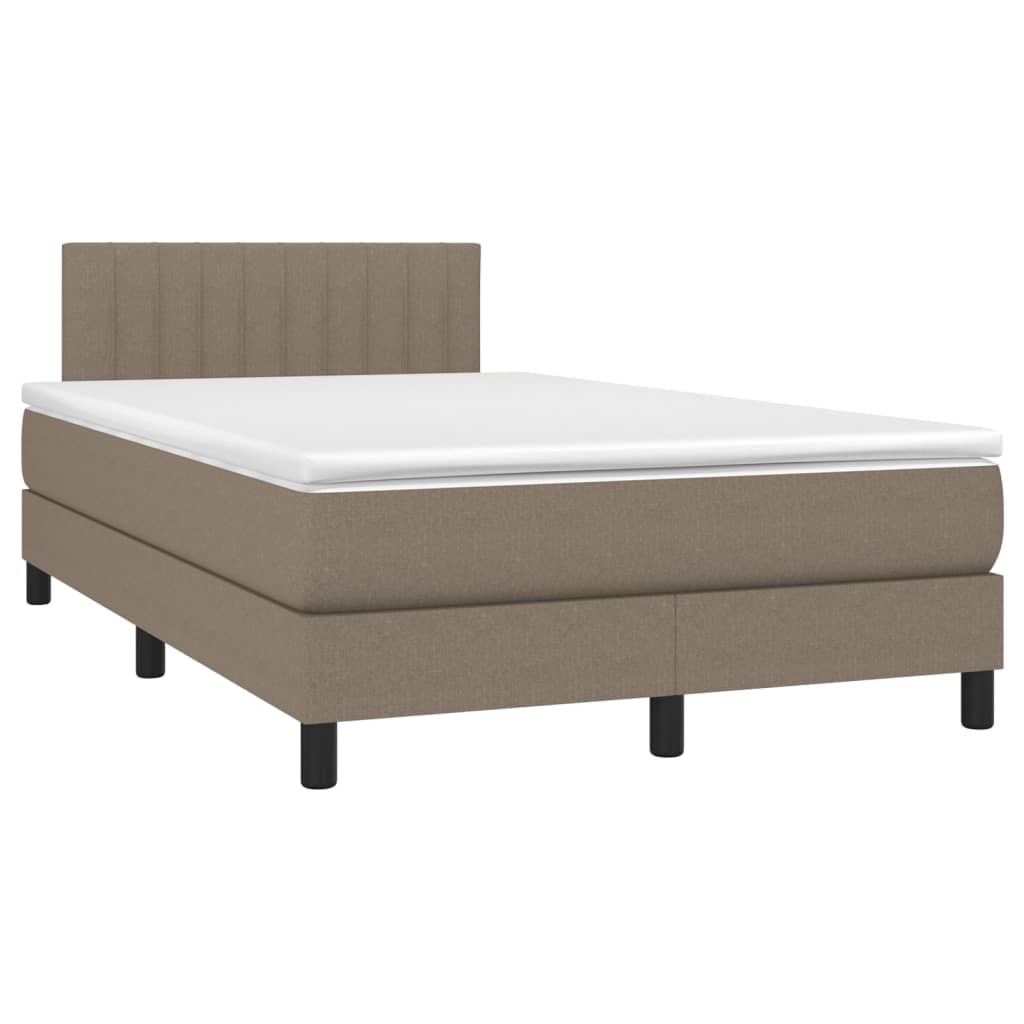 Cama box spring colchão/LED 120x200cm tecido cinza-acastanhado