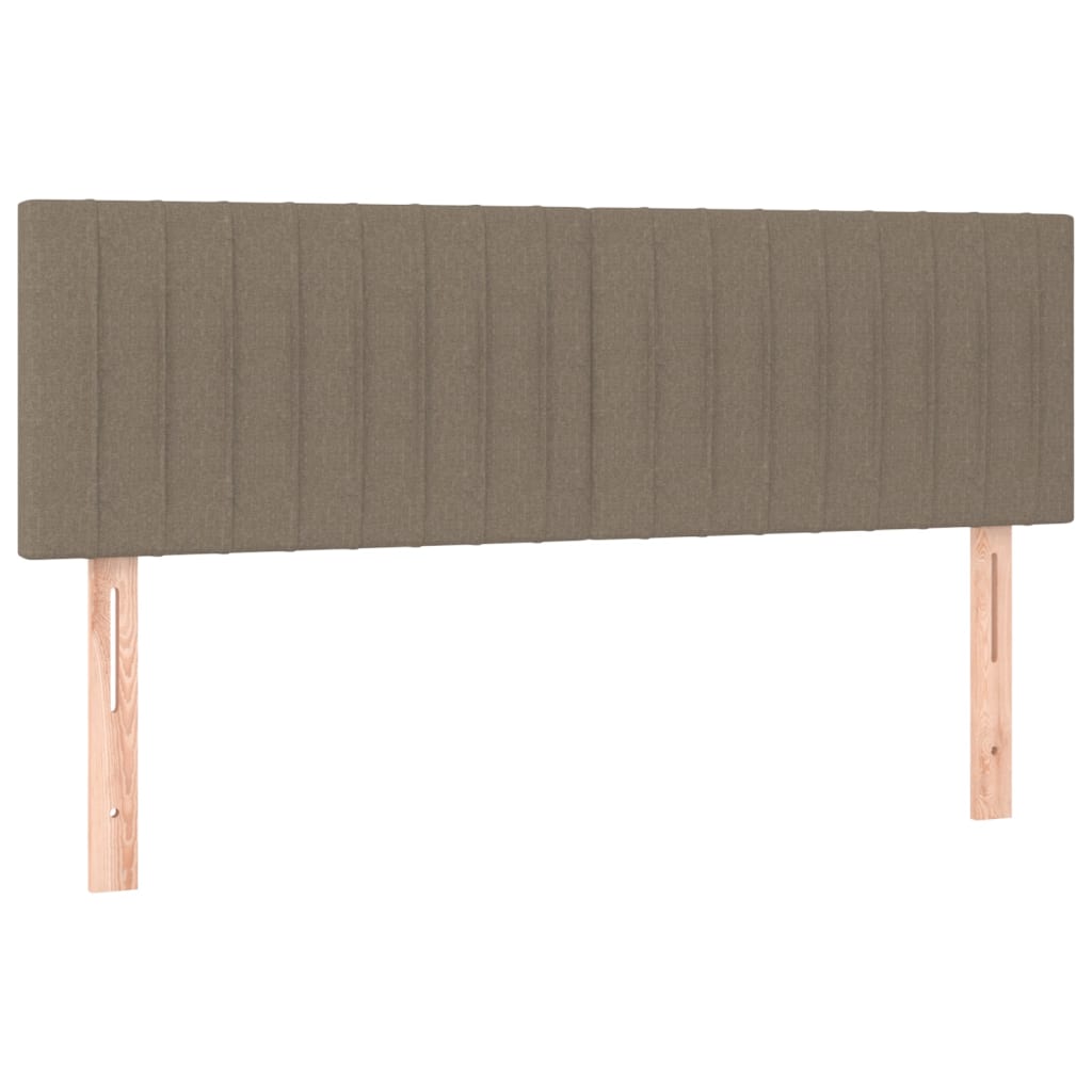 Cama box spring colchão/LED 140x190cm tecido cinza-acastanhado