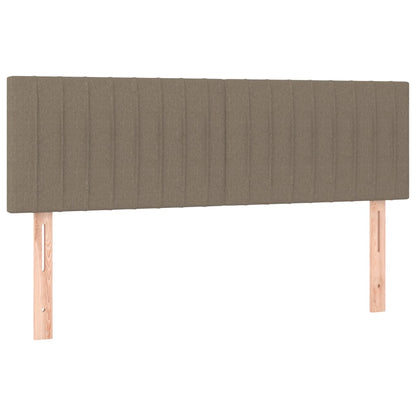 Cama box spring colchão/LED 140x190cm tecido cinza-acastanhado