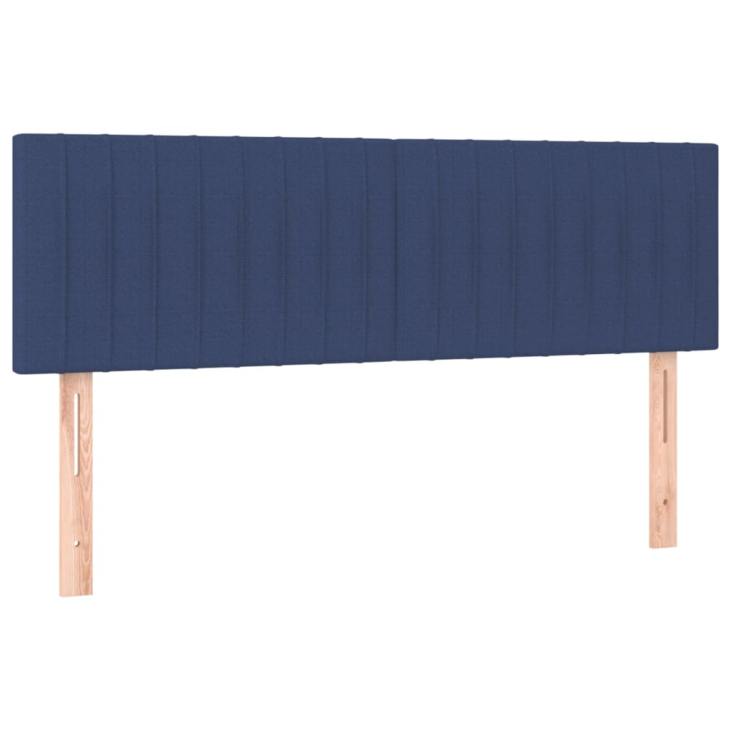 Cama box spring c/ colchão e LED 140x190 cm tecido azul