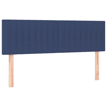 Cama box spring c/ colchão e LED 140x190 cm tecido azul