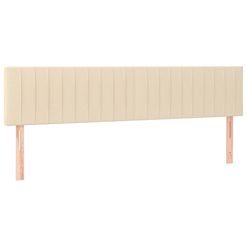 Cama box spring c/ colchão e LED 160x200 cm tecido cor creme