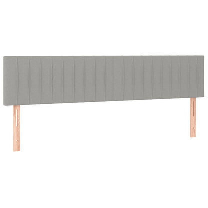 Cama box spring c/ colchão e LED 200x200 cm tecido cinza-claro