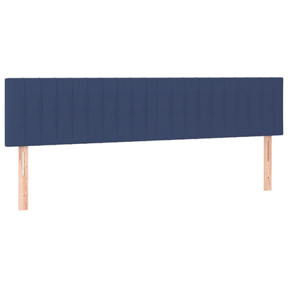 Cama box spring c/ colchão e LED 200x200 cm tecido azul