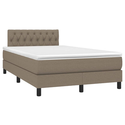 Cama box spring colchão/LED 120x200cm tecido cinza-acastanhado