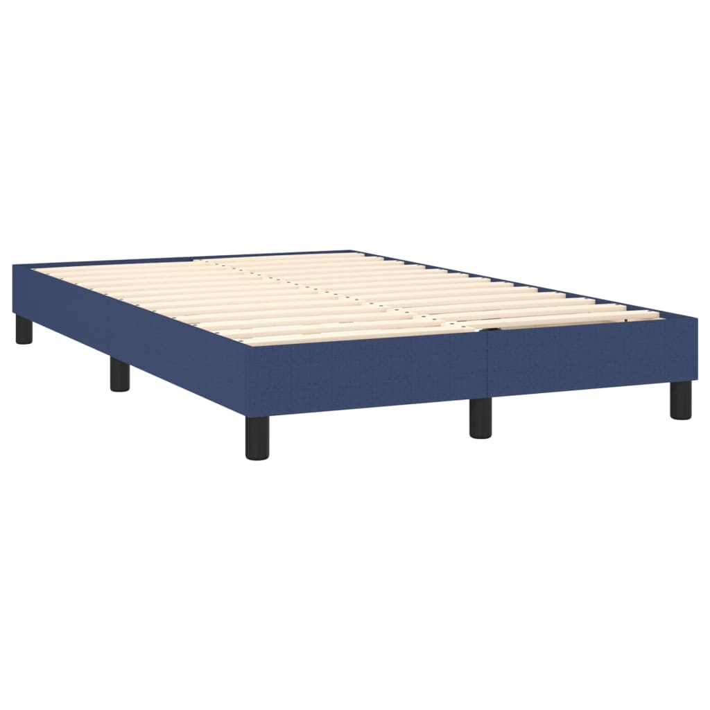 Cama box spring c/ colchão e LED 120x200 cm tecido azul