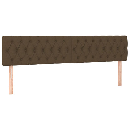 Cama box spring c/ colchão/LED 180x200cm tecido castanho-escuro