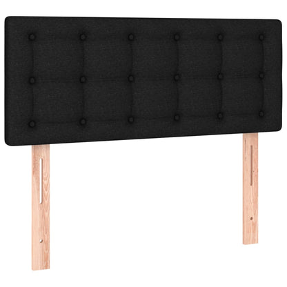 Cama box spring c/ colchão e LED 90x190 cm tecido preto