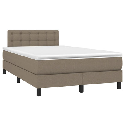 Cama box spring colchão/LED 120x200cm tecido cinza-acastanhado