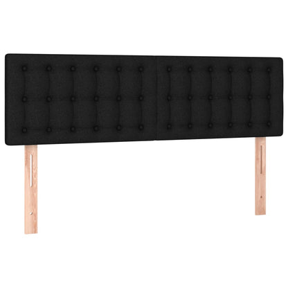 Cama box spring c/ colchão e LED 140x190 cm tecido preto