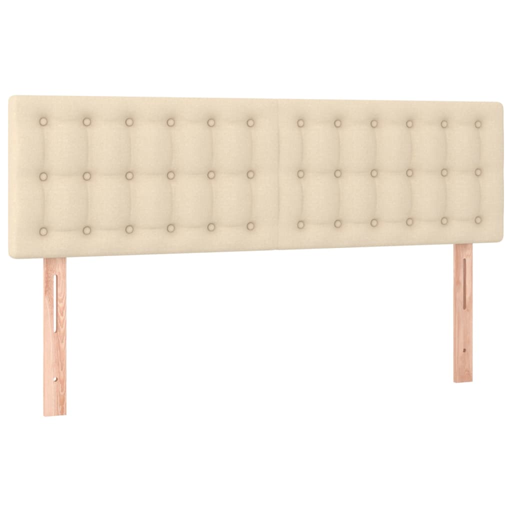 Cama box spring c/ colchão e LED 140x190 cm tecido cor creme