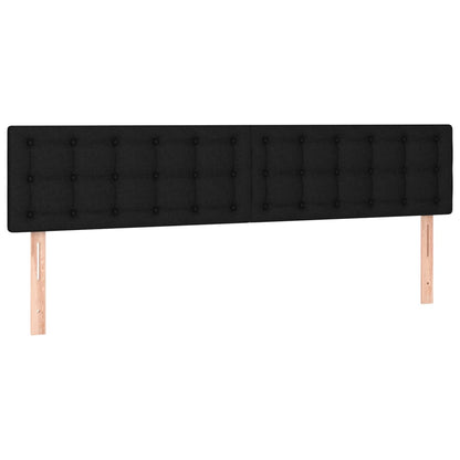 Cama box spring c/ colchão e LED 160x200 cm tecido preto