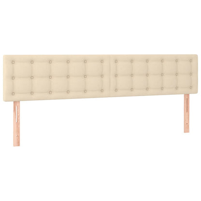 Cama box spring c/ colchão e LED 180x200 cm tecido cor creme