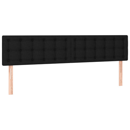 Cama box spring c/ colchão e LED 200x200 cm tecido preto