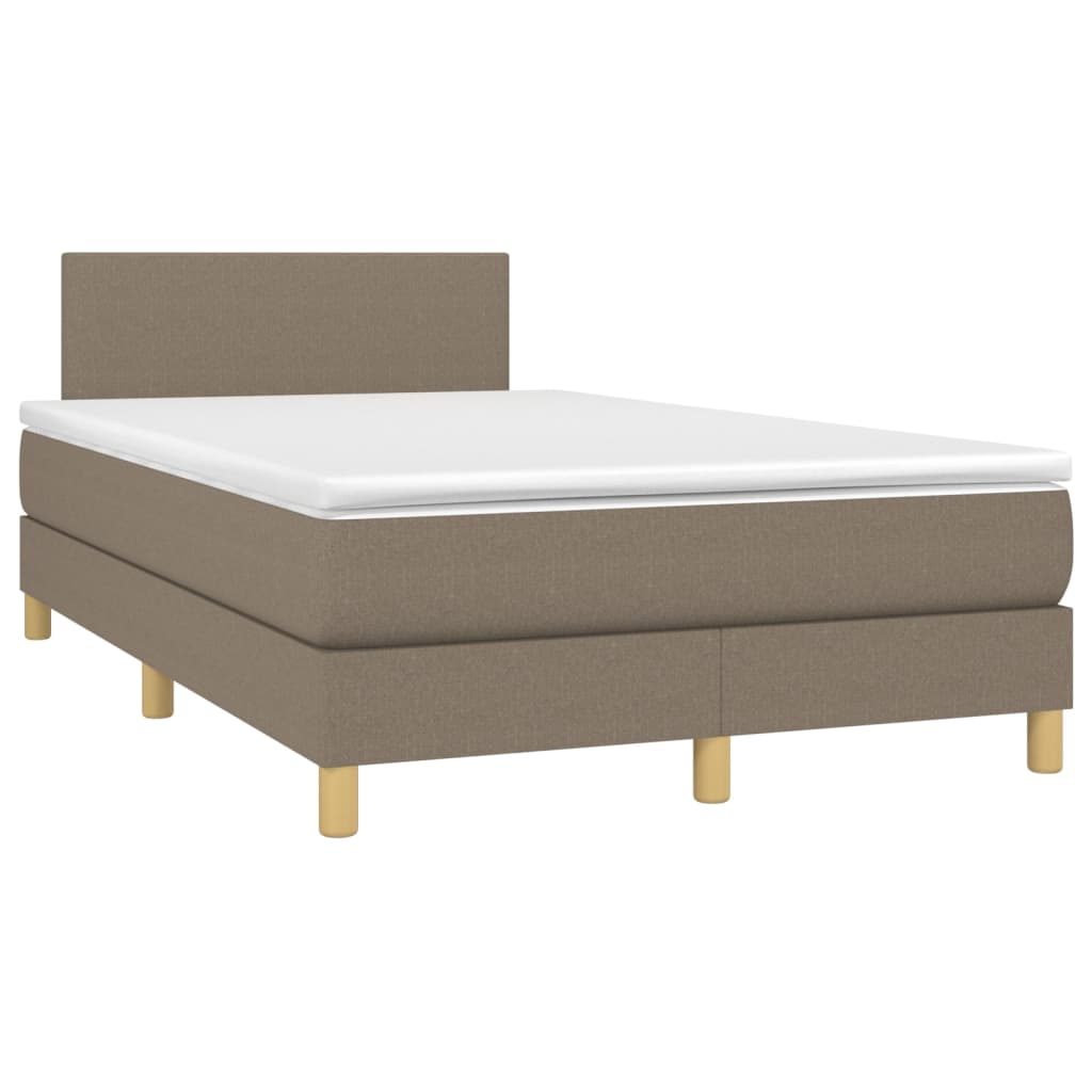 Cama box spring colchão/LED 120x200cm tecido cinza-acastanhado