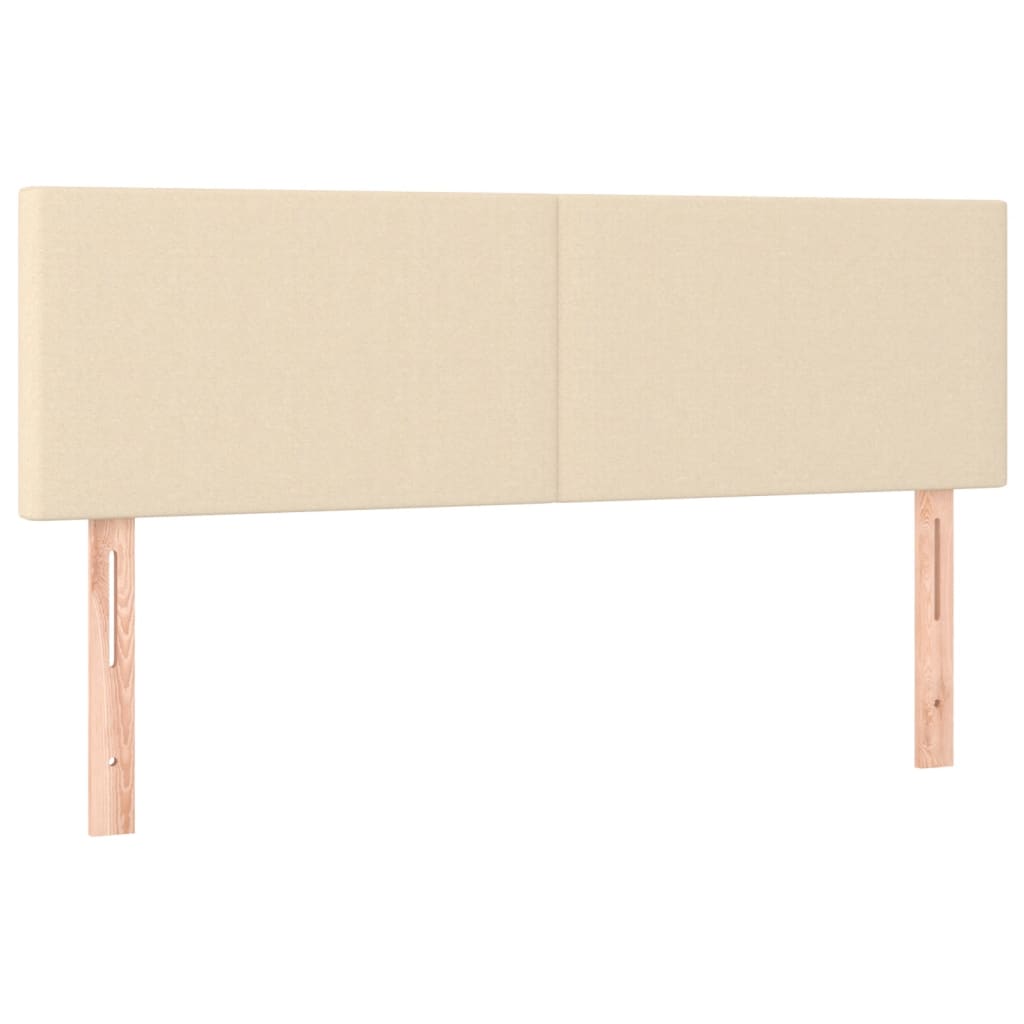 Cama box spring c/ colchão e LED 140x190 cm tecido cor creme