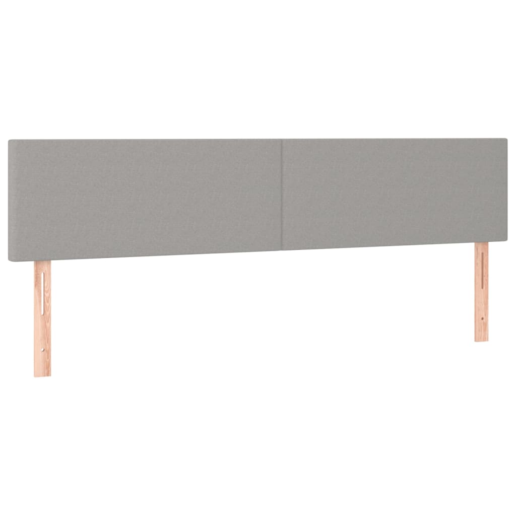 Cama box spring c/ colchão e LED 160x200 cm tecido cinza-claro