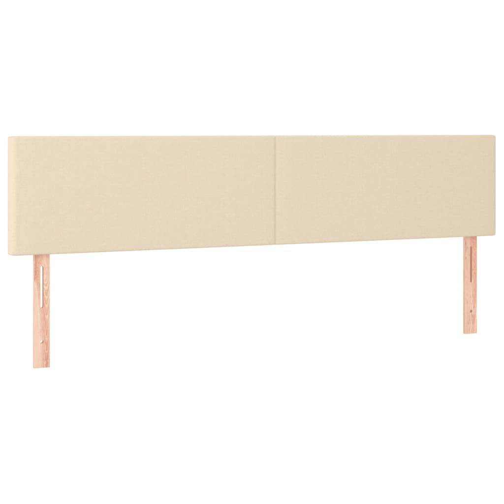 Cama box spring c/ colchão e LED 180x200 cm tecido cor creme