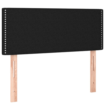 Cama box spring c/ colchão e LED 90x190 cm tecido preto