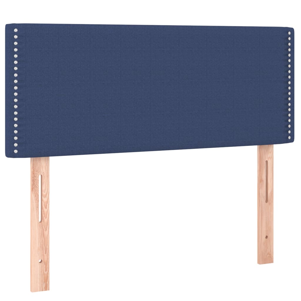 Cama box spring c/ colchão e LED 90x190 cm tecido azul