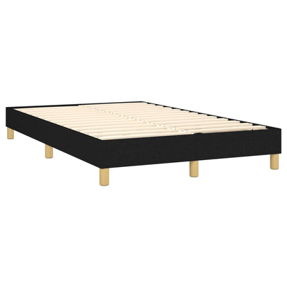 Cama box spring c/ colchão e LED 120x200 cm tecido preto