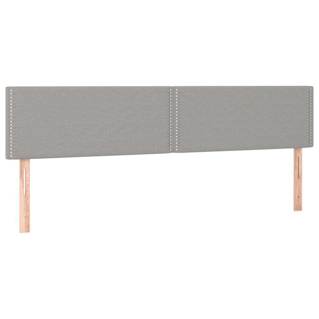 Cama box spring c/ colchão e LED 160x200 cm tecido cinza-claro