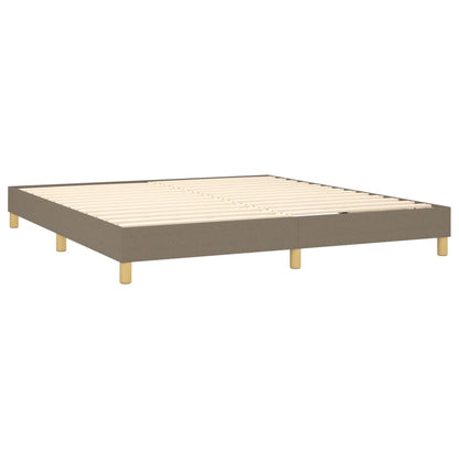 Cama box spring colchão/LED 180x200cm tecido cinza-acastanhado