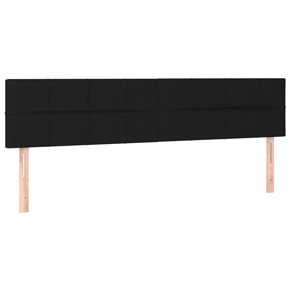 Cama box spring c/ colchão e LED 160x200 cm tecido preto