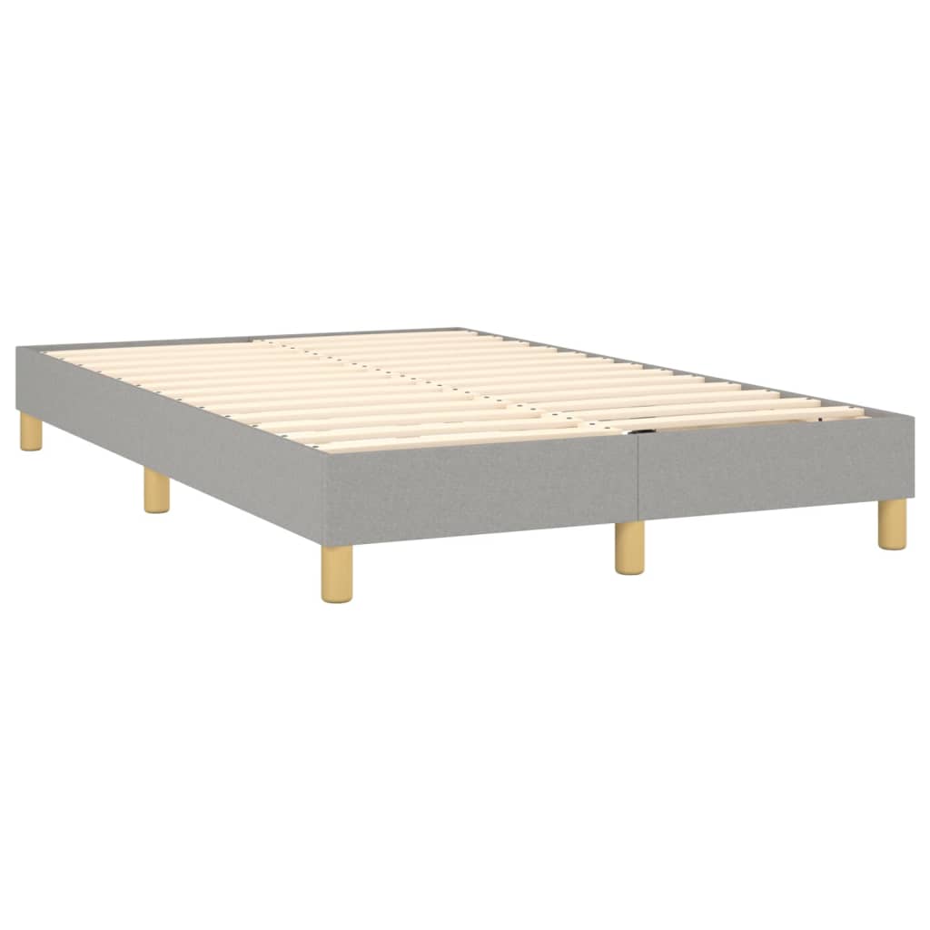 Cama box spring c/ colchão e LED 120x200 cm tecido cinza-claro