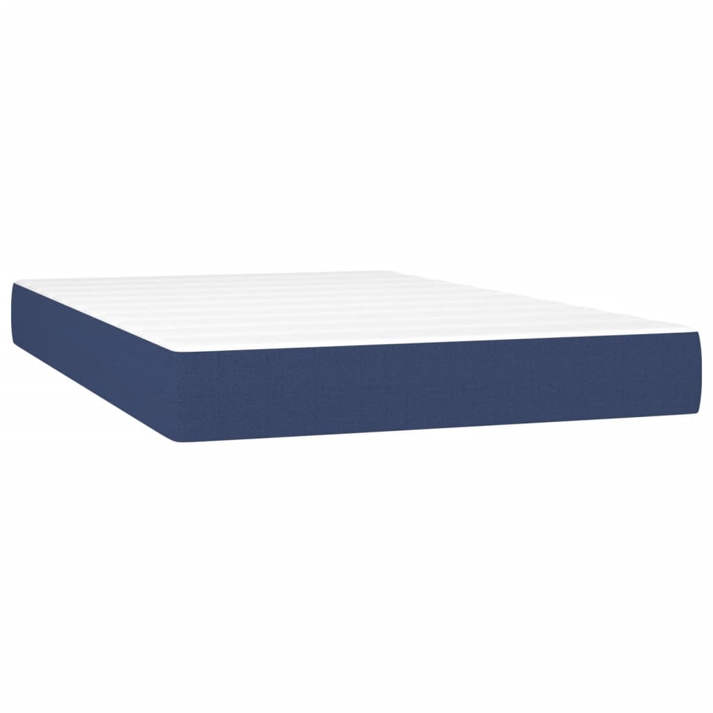 Cama box spring c/ colchão e LED 120x200 cm tecido azul