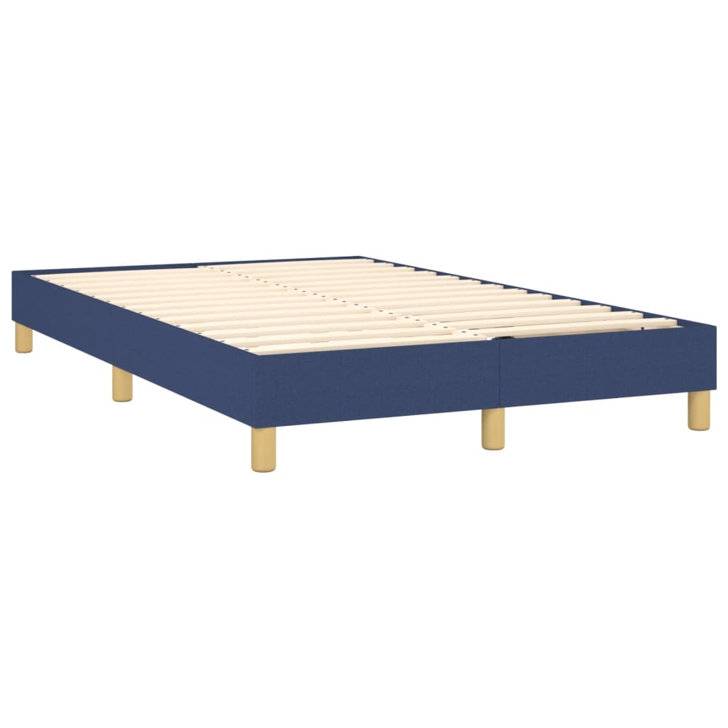 Cama box spring c/ colchão e LED 120x200 cm tecido azul