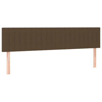 Cama box spring c/ colchão/LED 160x200cm tecido castanho-escuro