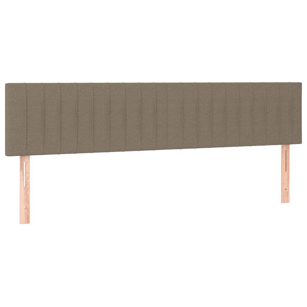 Cama box spring colchão/LED 160x200 cm tecido cinza-acastanhado