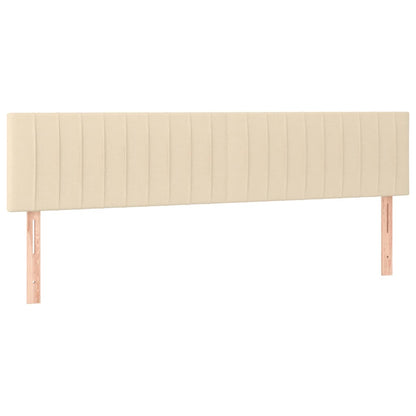 Cama box spring c/ colchão e LED 200x200 cm tecido cor creme