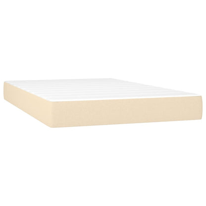 Cama box spring c/ colchão e LED 120x200 cm tecido cor creme